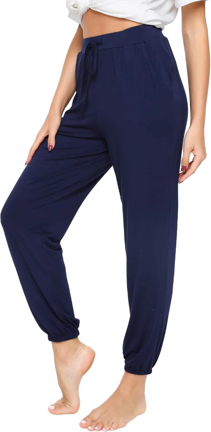 WiWi Bamboo Viscose Pajama Pants for Women Lounge Joggers Yoga Bottoms Plus Size Pajamas Pant Sweatpants S-4X