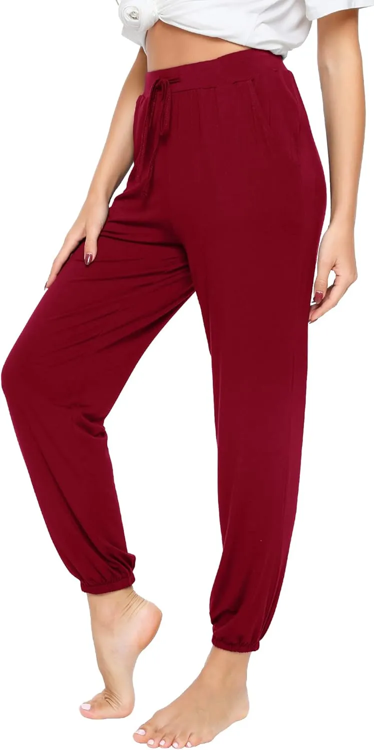 WiWi Bamboo Viscose Pajama Pants for Women Lounge Joggers Yoga Bottoms Plus Size Pajamas Pant Sweatpants S-4X