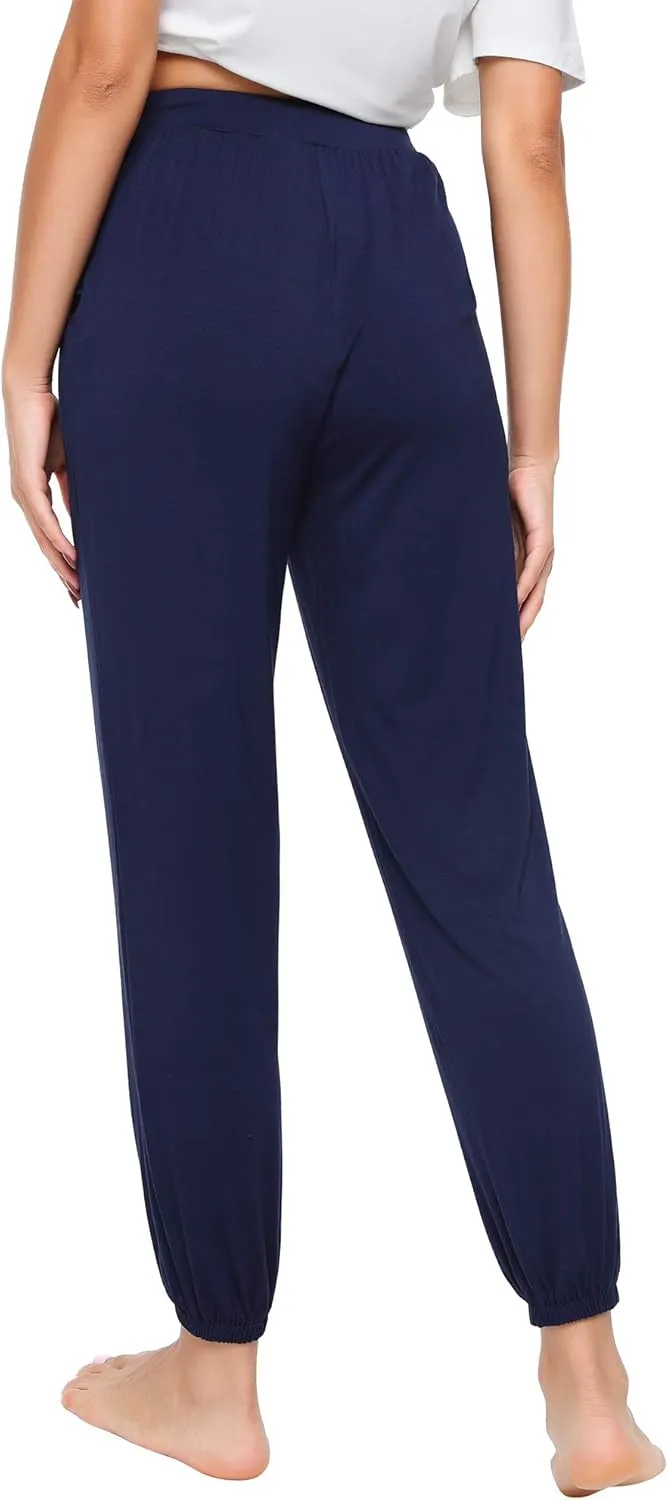 WiWi Bamboo Viscose Pajama Pants for Women Lounge Joggers Yoga Bottoms Plus Size Pajamas Pant Sweatpants S-4X