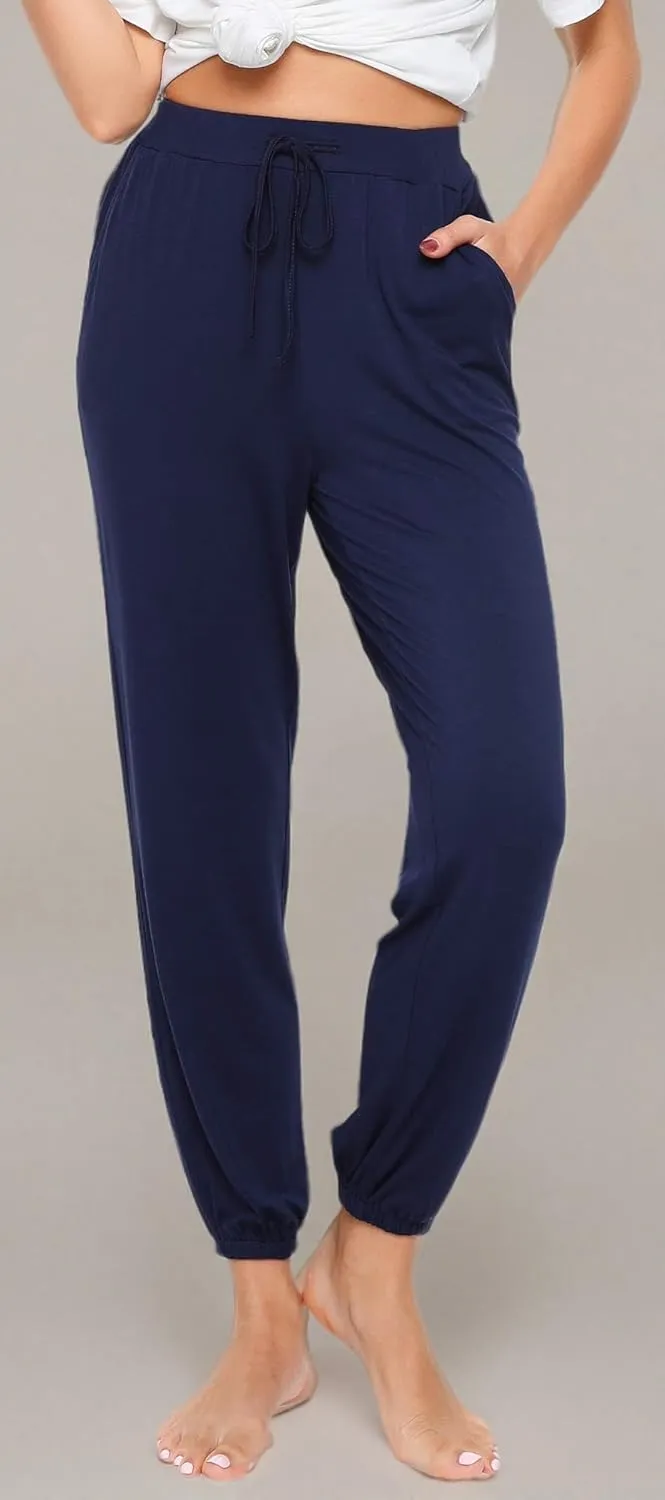WiWi Bamboo Viscose Pajama Pants for Women Lounge Joggers Yoga Bottoms Plus Size Pajamas Pant Sweatpants S-4X