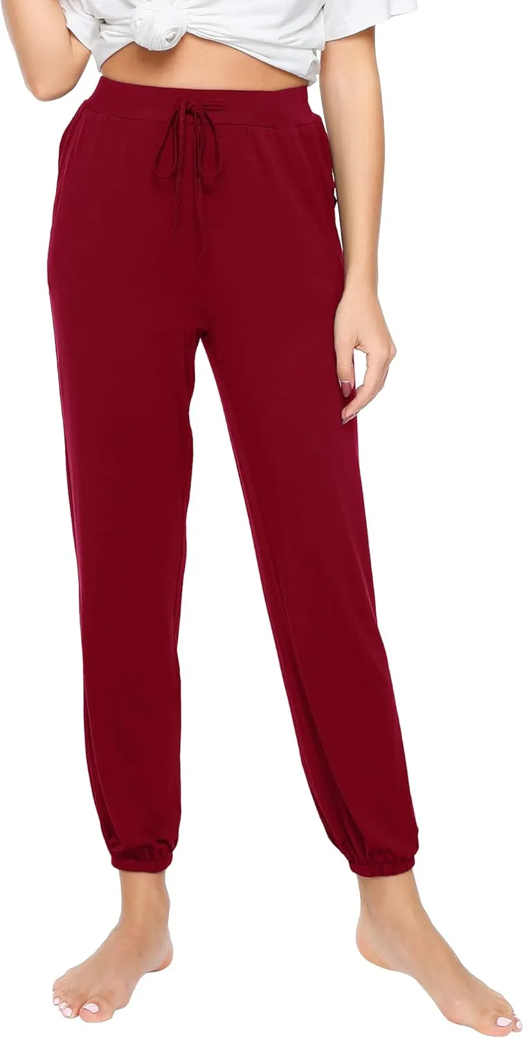 WiWi Bamboo Viscose Pajama Pants for Women Lounge Joggers Yoga Bottoms Plus Size Pajamas Pant Sweatpants S-4X