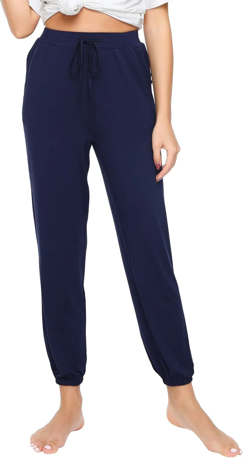WiWi Bamboo Viscose Pajama Pants for Women Lounge Joggers Yoga Bottoms Plus Size Pajamas Pant Sweatpants S-4X