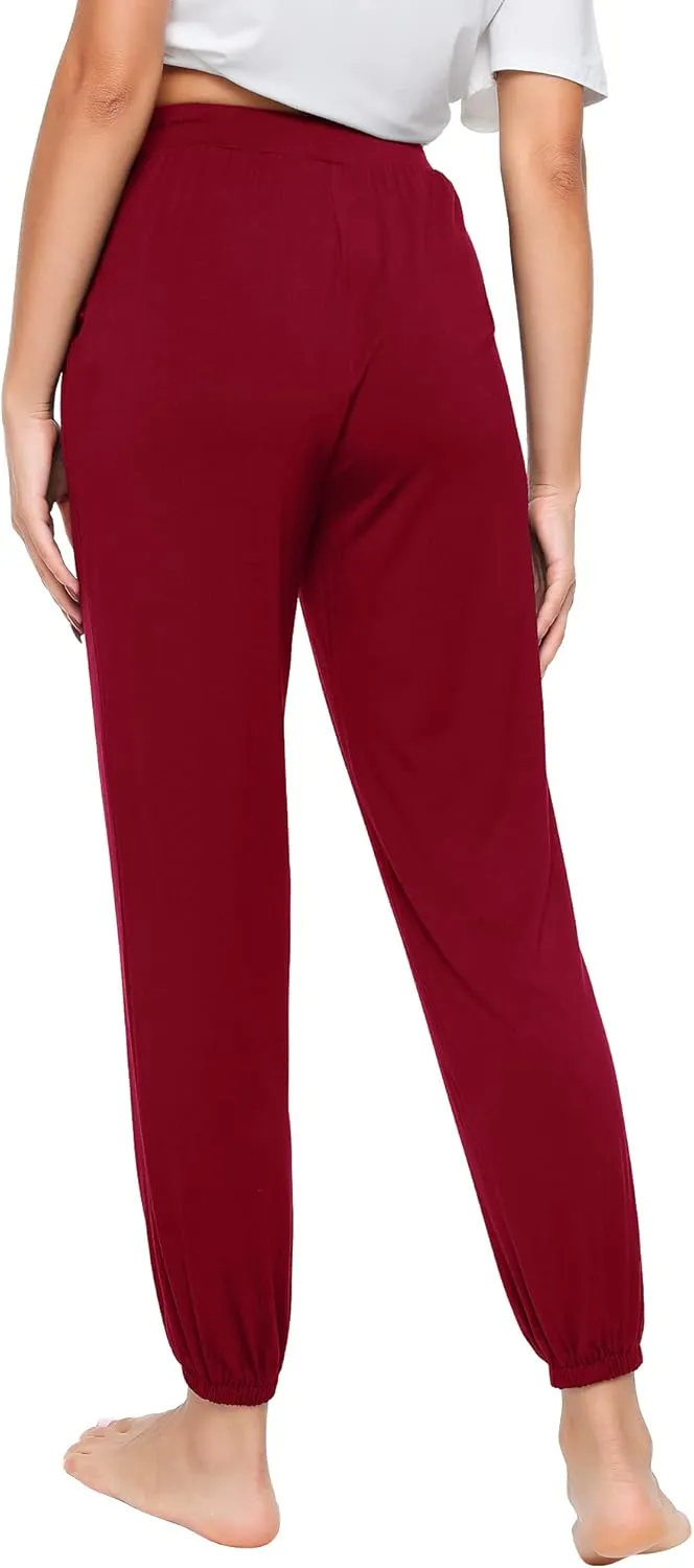 WiWi Bamboo Viscose Pajama Pants for Women Lounge Joggers Yoga Bottoms Plus Size Pajamas Pant Sweatpants S-4X