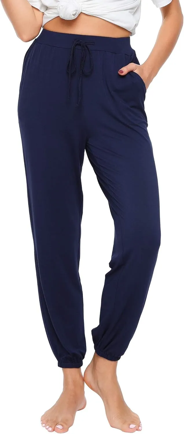 WiWi Bamboo Viscose Pajama Pants for Women Lounge Joggers Yoga Bottoms Plus Size Pajamas Pant Sweatpants S-4X