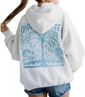 Women Embroidered Hoodies Y2K Long Sleeve Hooded Cute Preppy Fleece Pullover Sweatshirts with Pockets