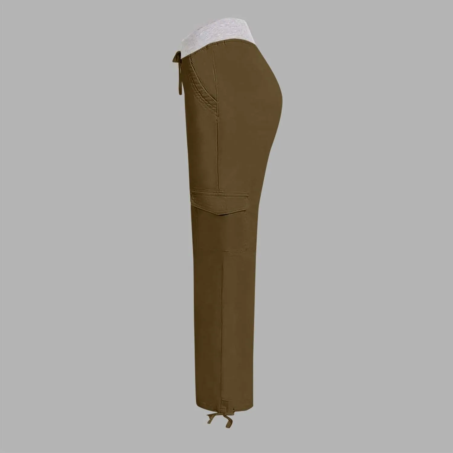 Womens Cargo Pants Mid Rise Hiking Pants Straight Leg Jogger Pants Lightweight Tactical Pants Drawstring Travel Pants