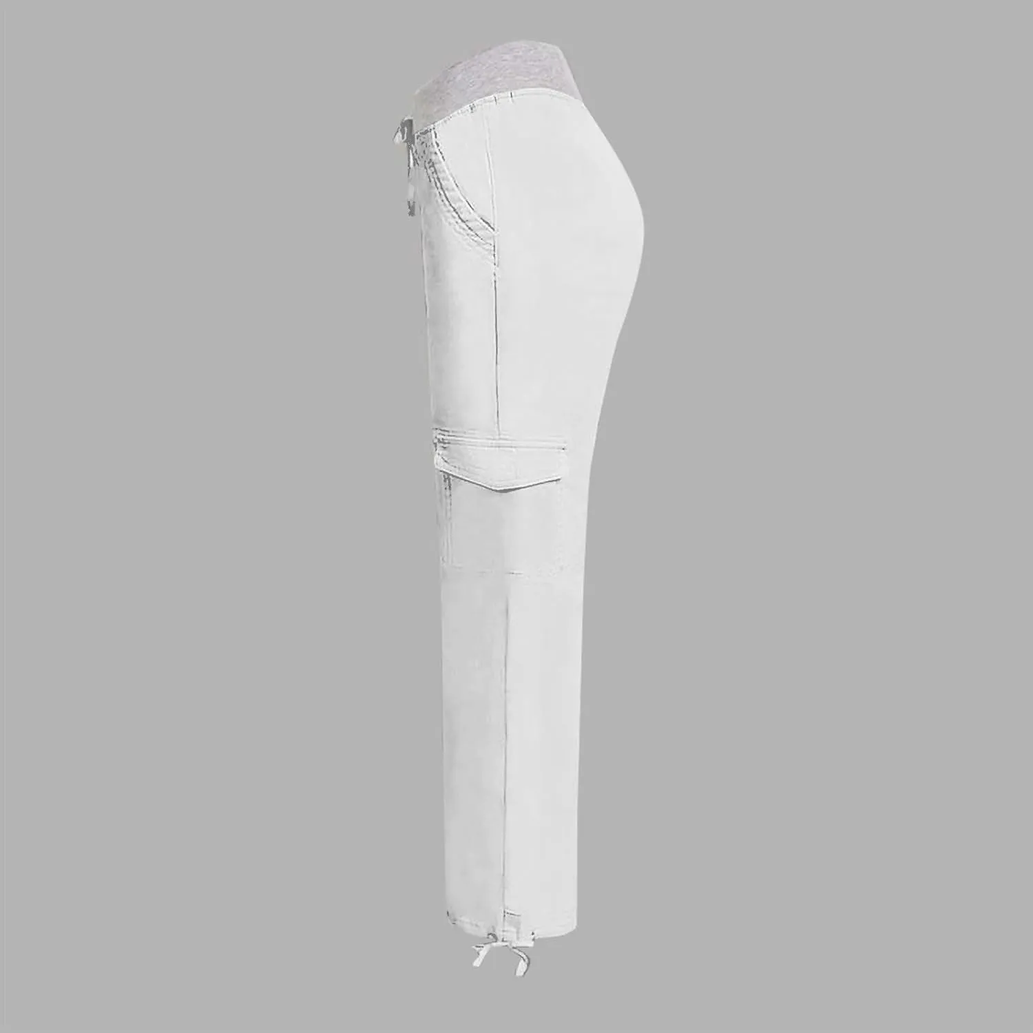 Womens Cargo Pants Mid Rise Hiking Pants Straight Leg Jogger Pants Lightweight Tactical Pants Drawstring Travel Pants