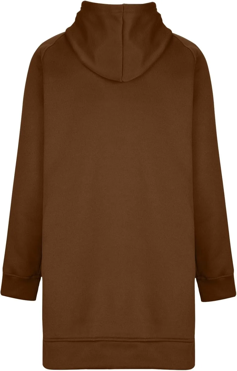 Women's Casual Long Hoodies Oversized Thick Fleece Solid Color Hooded Sweatshirt Pullover Side Split High Low Hem Tops