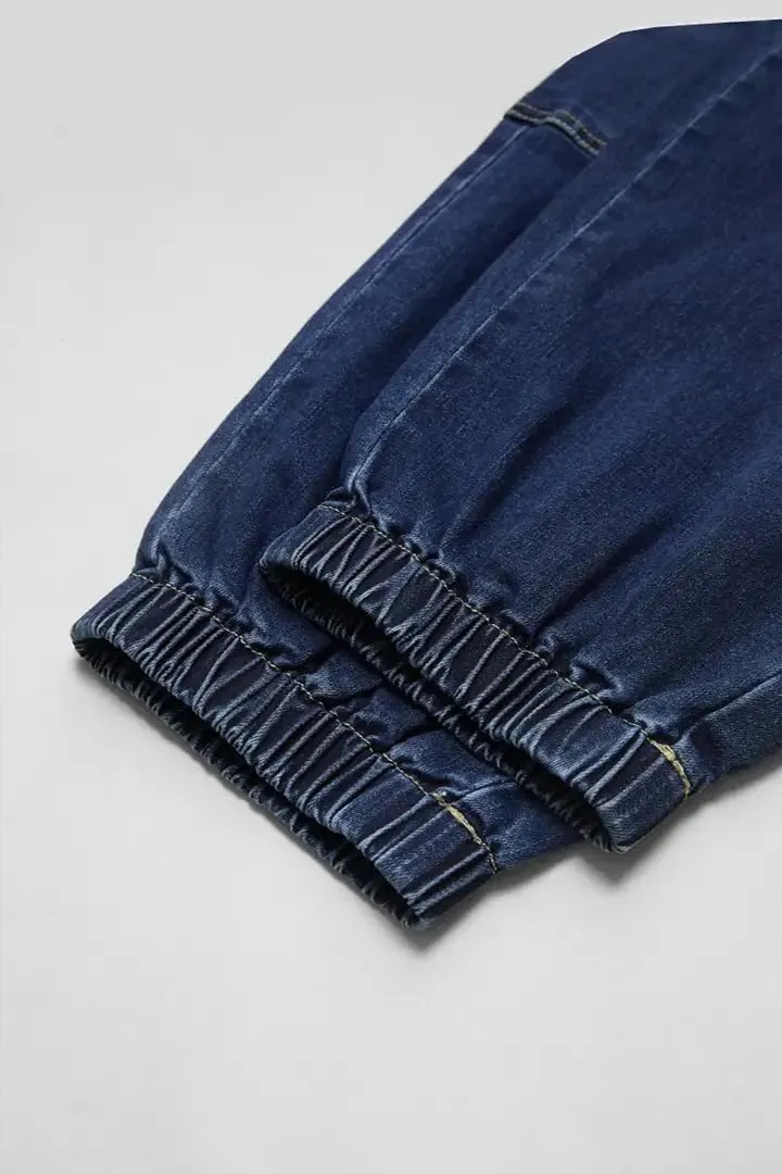 Women's Distressed Mid-Rise Cargo Pockets Boyfriend Jeans with 6 Pockets Jogger Pants