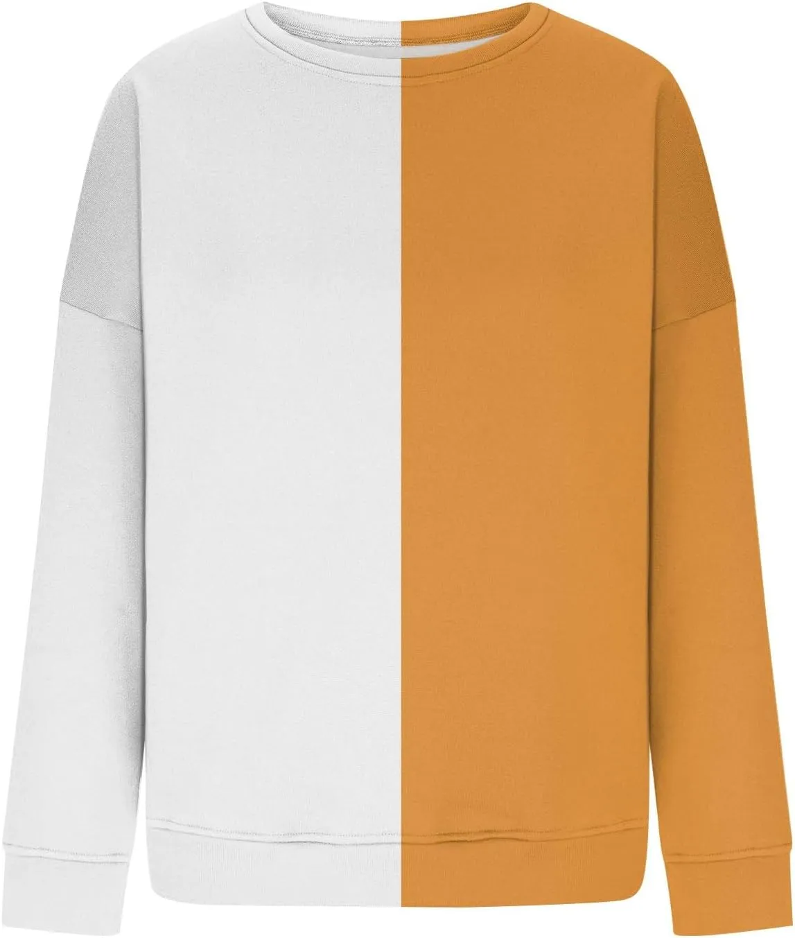 Womens Fall Sweatshirts Dressy Casual Crewneck Striped Color Block Pullover Lightweight Crop Sweatshirts Winter Tops
