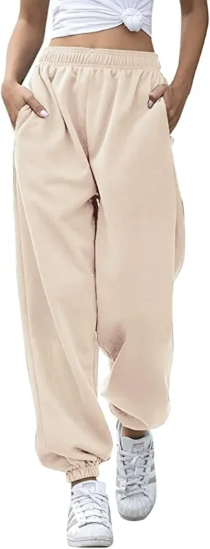 Women's High Waisted Sweatpants Athletic Pants Baggy Joggers Lounge Workout Jogging with Pockets