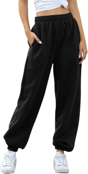 Women's High Waisted Sweatpants Athletic Pants Baggy Joggers Lounge Workout Jogging with Pockets