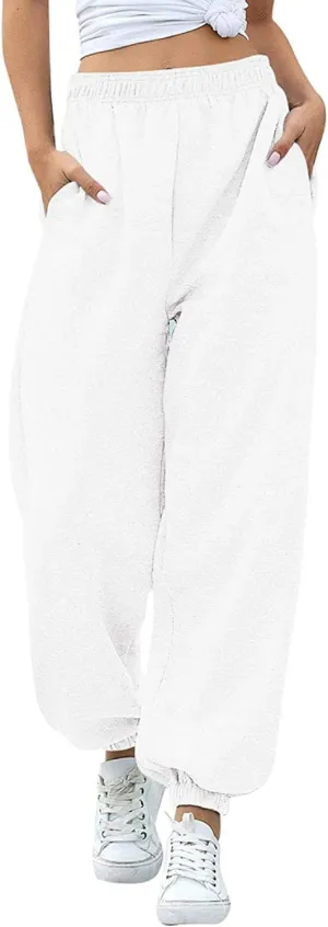 Women's High Waisted Sweatpants Athletic Pants Baggy Joggers Lounge Workout Jogging with Pockets