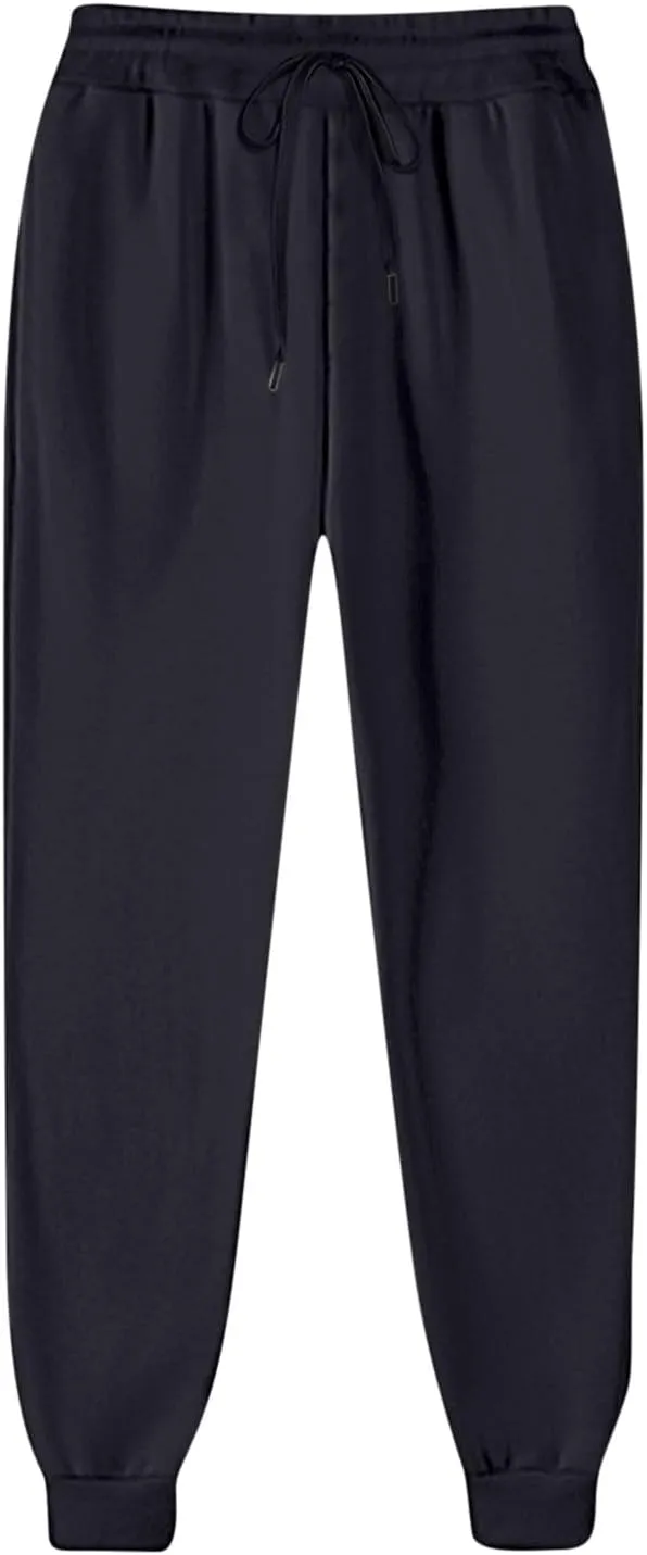 Women's Jogger Pants Warm Fleece Lined Sweatpants High Waist Athletic Pants Trendy Fall Pants Trousers with Pockets