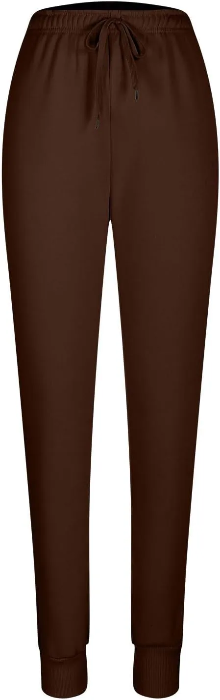 Women's Jogger Pants Warm Fleece Lined Sweatpants High Waist Athletic Pants Trendy Fall Pants Trousers with Pockets