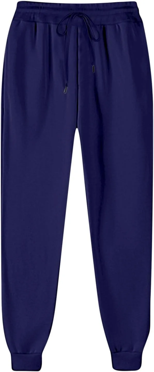 Women's Jogger Pants Warm Fleece Lined Sweatpants High Waist Athletic Pants Trendy Fall Pants Trousers with Pockets
