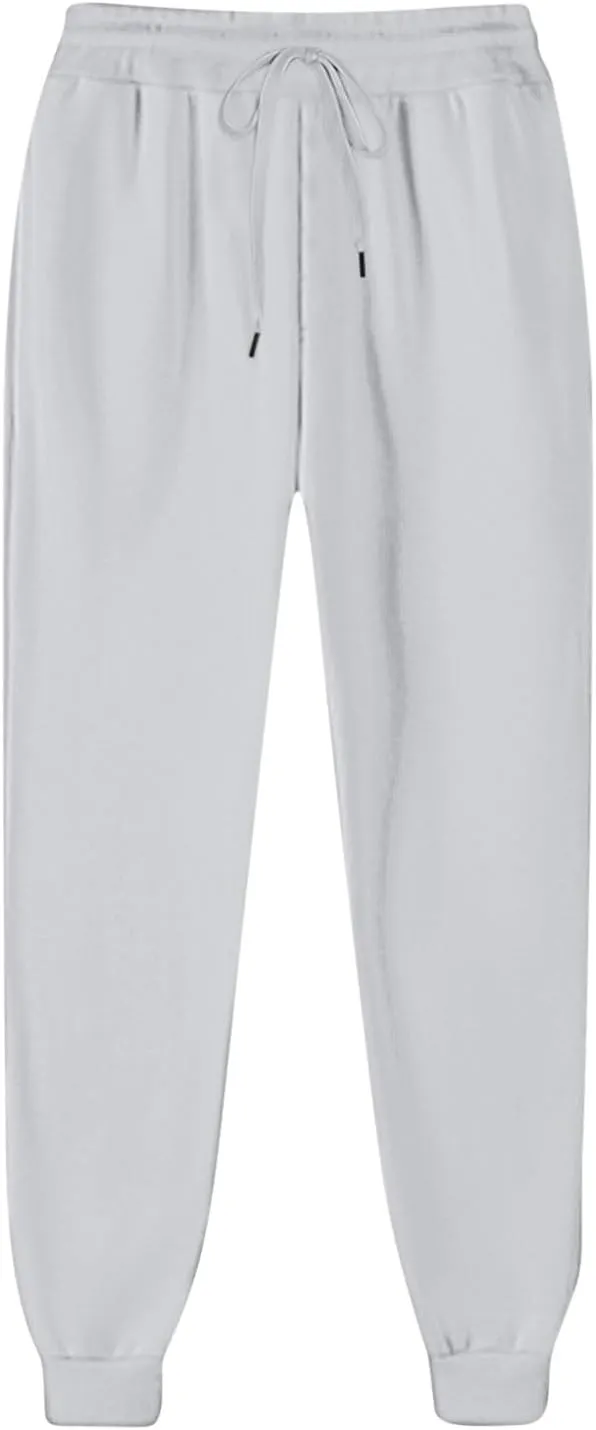 Women's Jogger Pants Warm Fleece Lined Sweatpants High Waist Athletic Pants Trendy Fall Pants Trousers with Pockets