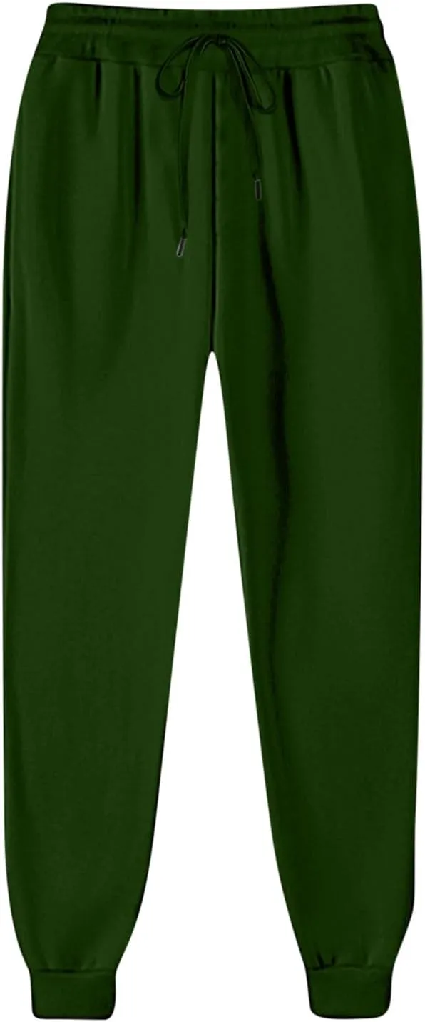 Women's Jogger Pants Warm Fleece Lined Sweatpants High Waist Athletic Pants Trendy Fall Pants Trousers with Pockets