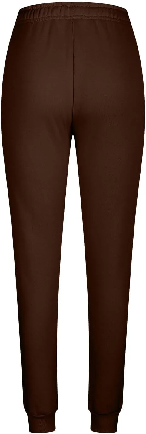 Women's Jogger Pants Warm Fleece Lined Sweatpants High Waist Athletic Pants Trendy Fall Pants Trousers with Pockets