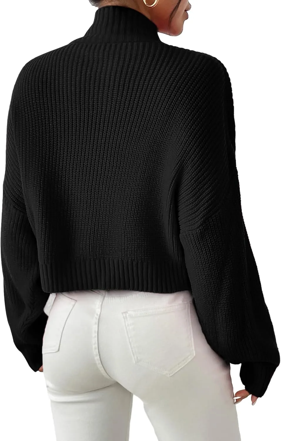 Womens Lightweight Cute Turtleneck Ultra Cropped Sweaters Spring 2025 Ribbed Knit Crop Thin Pullover Sweater