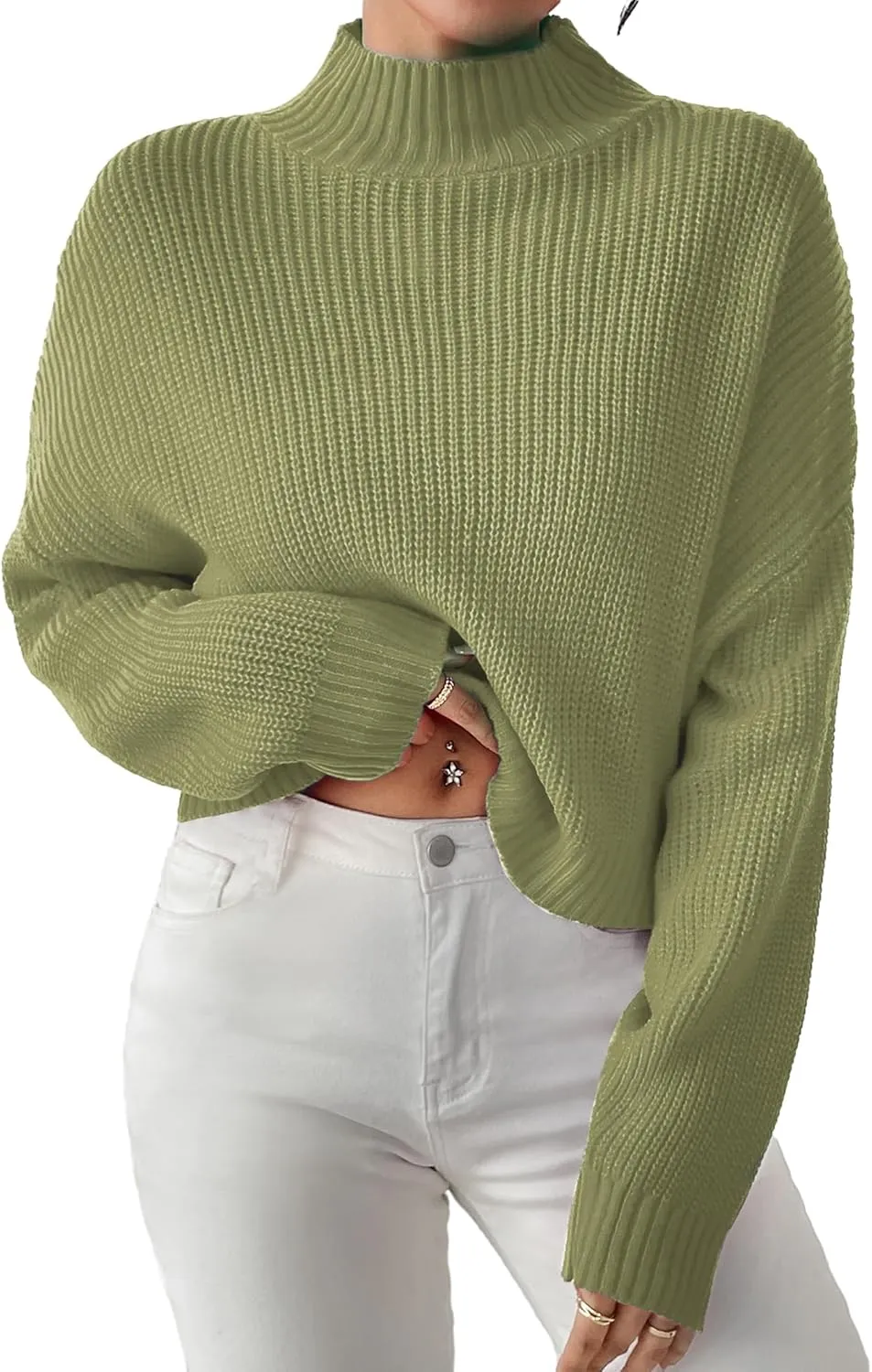 Womens Lightweight Cute Turtleneck Ultra Cropped Sweaters Spring 2025 Ribbed Knit Crop Thin Pullover Sweater