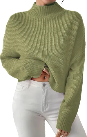 Womens Lightweight Cute Turtleneck Ultra Cropped Sweaters Spring 2025 Ribbed Knit Crop Thin Pullover Sweater