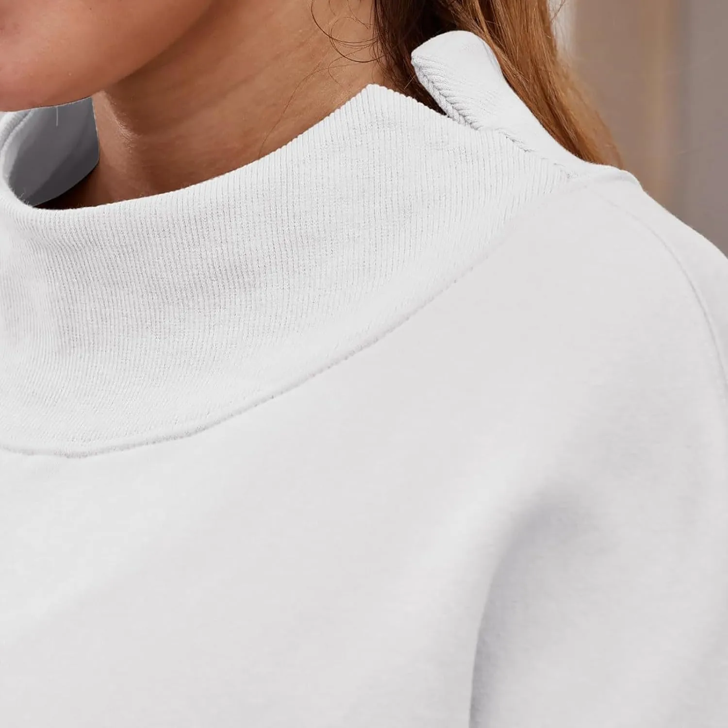 Womens Oversized Pullovers Casual Loose Turtleneck Long Sleeve Drop Shoulder Sweatshirts Fall Preppy Sports Blouse