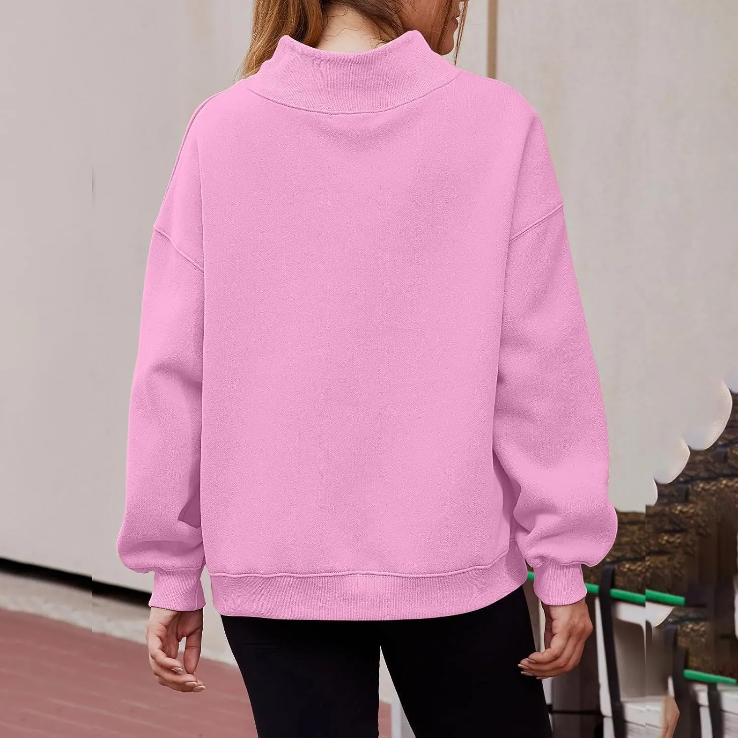 Womens Oversized Pullovers Casual Loose Turtleneck Long Sleeve Drop Shoulder Sweatshirts Fall Preppy Sports Blouse