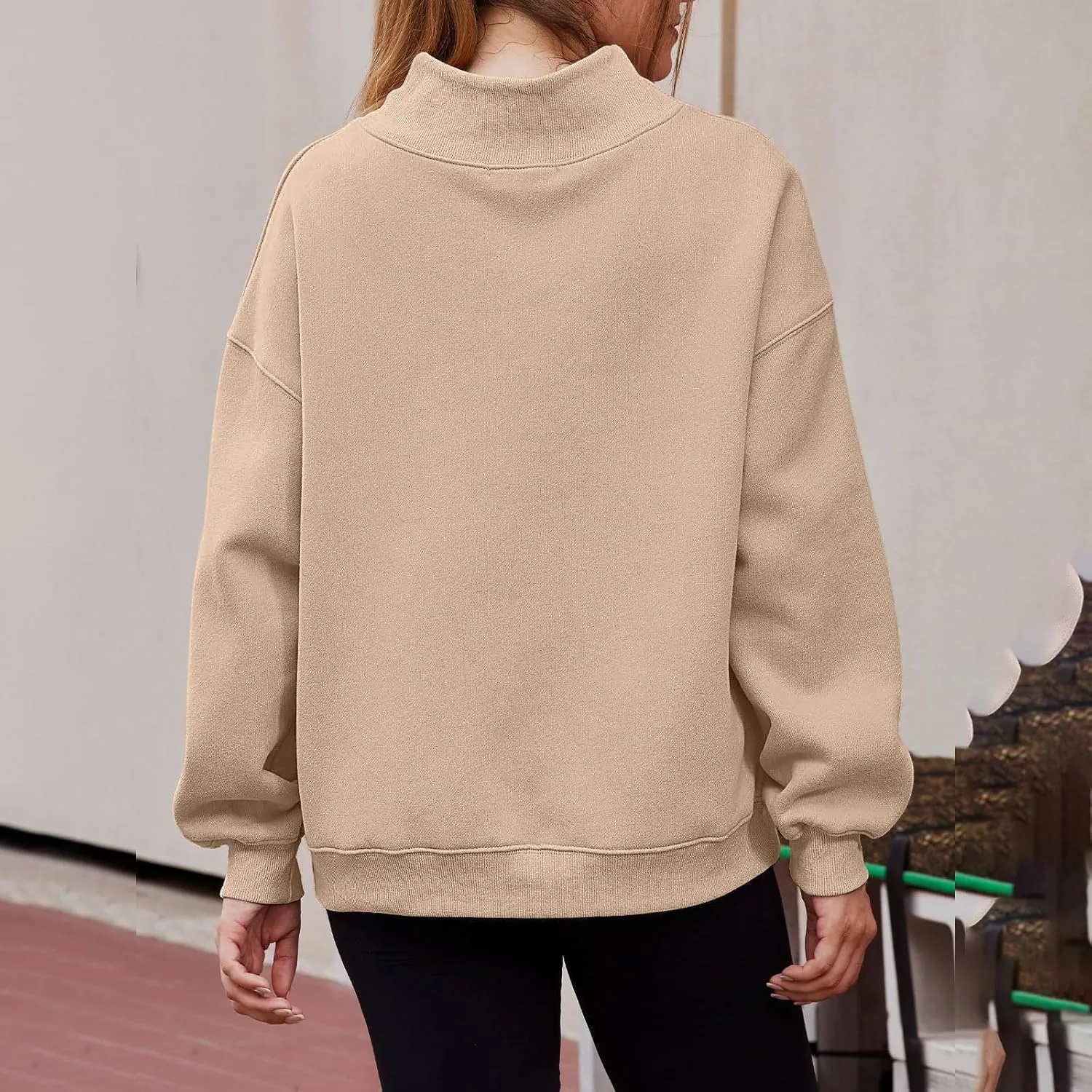 Womens Oversized Pullovers Casual Loose Turtleneck Long Sleeve Drop Shoulder Sweatshirts Fall Preppy Sports Blouse