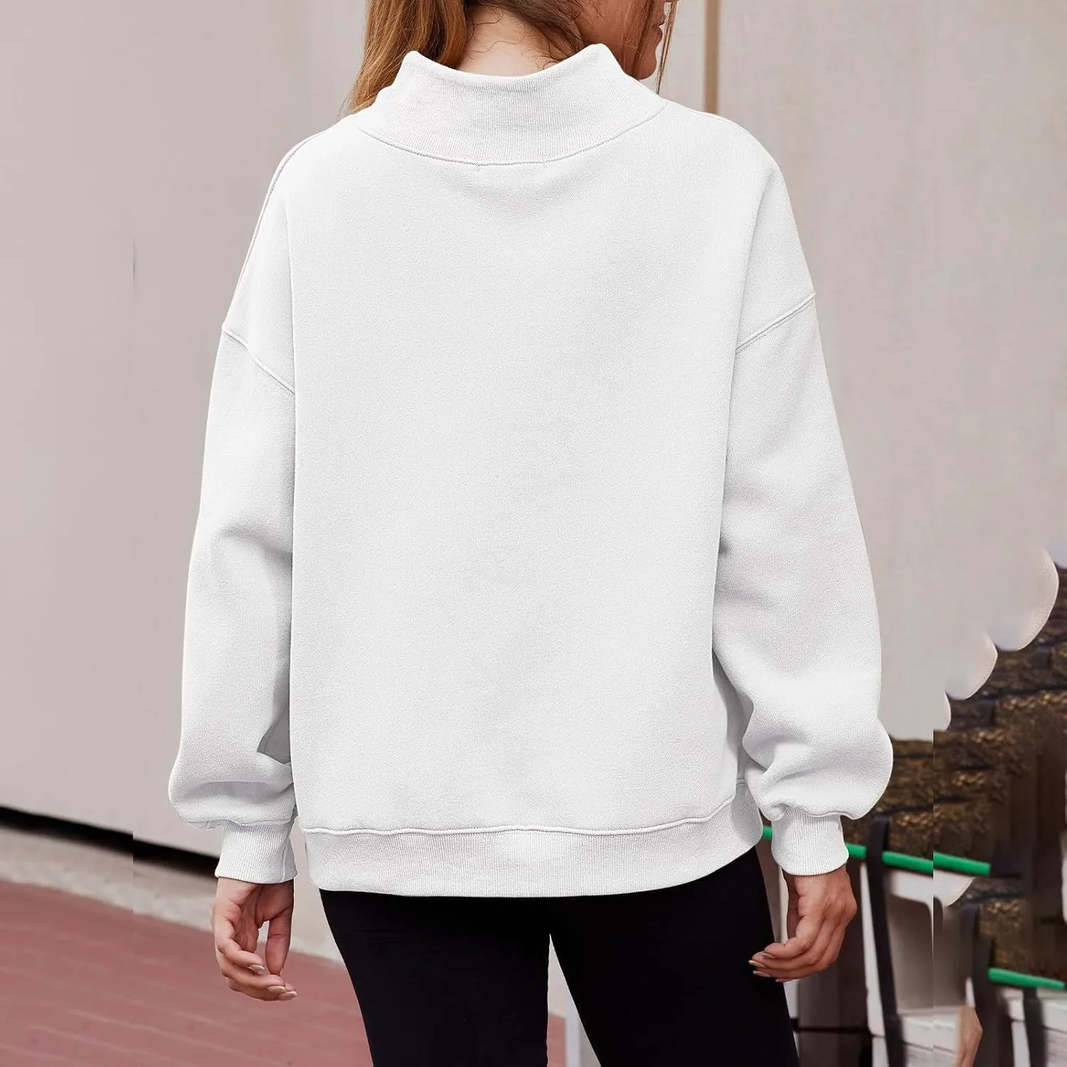 Womens Oversized Pullovers Casual Loose Turtleneck Long Sleeve Drop Shoulder Sweatshirts Fall Preppy Sports Blouse