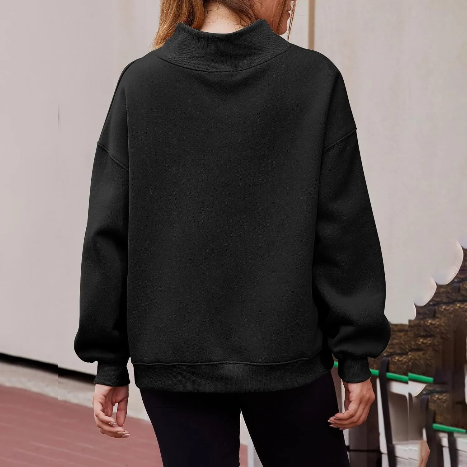 Womens Oversized Pullovers Casual Loose Turtleneck Long Sleeve Drop Shoulder Sweatshirts Fall Preppy Sports Blouse
