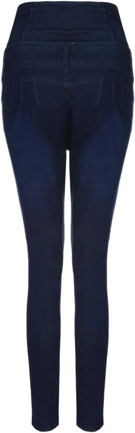 Women’s Skinny Denim Jeans – High Waisted 5 Button Up Super Stretch Classic Casual Slim Fit Denim Long Pants
