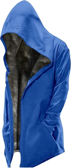 XIAXOGOOL Hoodies for Men Big Tall Heavyweight Fleece Sherpa Lined Sweatshirt Full Zip Hooded Jacket 2023 Winter Thick Coat