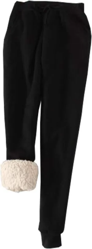 YM YOUMU Women Winter Warm Fleece Lined Sweatpants Casual Drawstring Joggers Pants Harem Trouser with Pockets