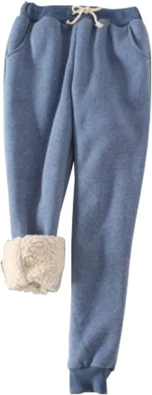 YM YOUMU Women Winter Warm Fleece Lined Sweatpants Casual Drawstring Joggers Pants Harem Trouser with Pockets