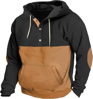 Ymosrh Men's Fashion Hoodies Quarter Button Hoodie Casual Henley Sweatshirt Pullover Workout Athletic Hoodie Sports, M-5XL