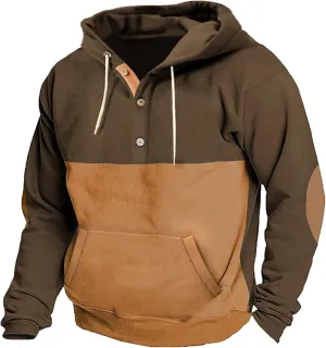 Ymosrh Men's Fashion Hoodies Quarter Button Hoodie Casual Henley Sweatshirt Pullover Workout Athletic Hoodie Sports, M-5XL