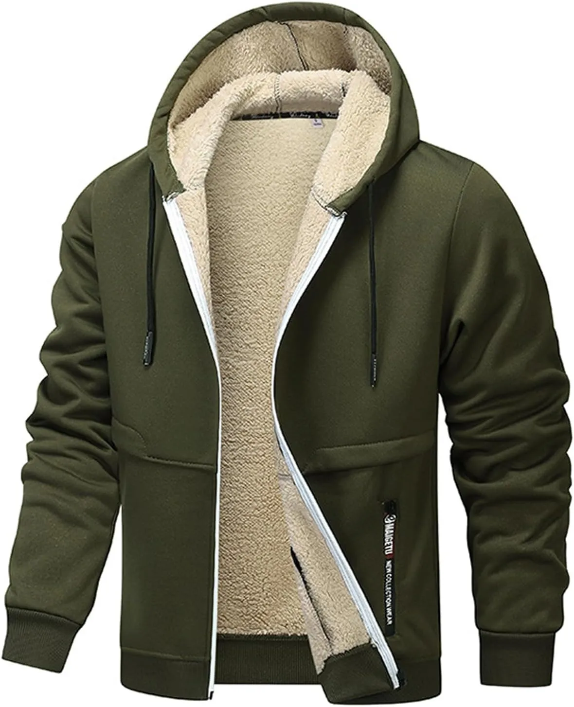 Ymosrh Men's Warm Hoodies Fleece Lined Jacket Sport Hooded Sweatshirt Solid Color Hoodie Pullovers, S-3XL