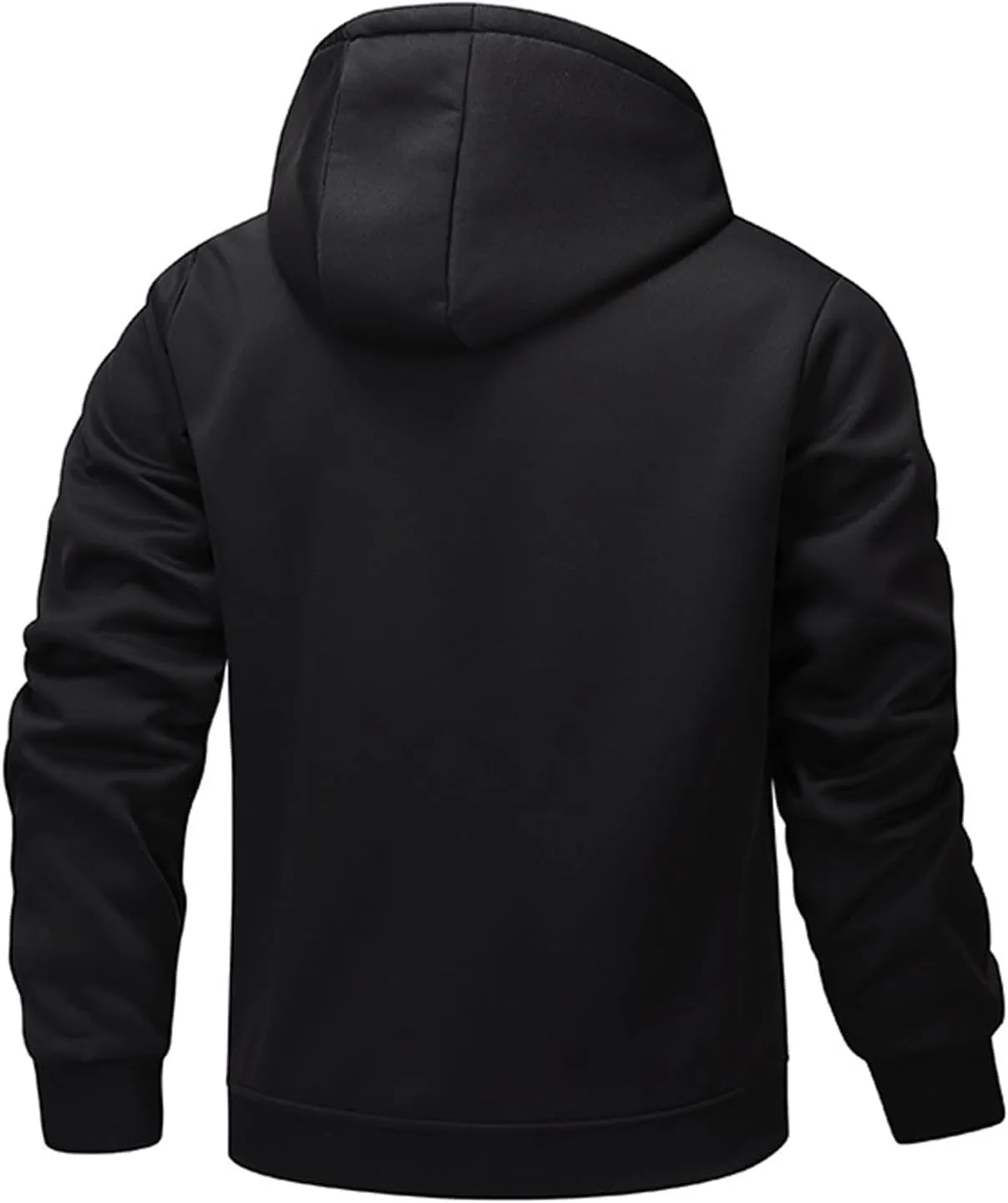 Ymosrh Men's Warm Hoodies Fleece Lined Jacket Sport Hooded Sweatshirt Solid Color Hoodie Pullovers, S-3XL